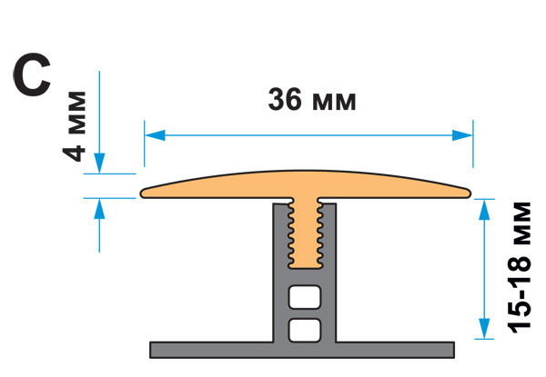 Профиль STEP FLEX №35 черешня 3м