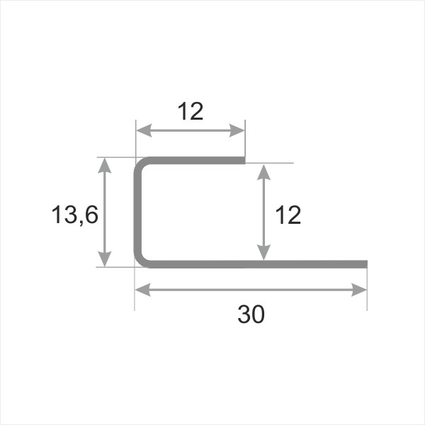 П-профиль из нержавейки SB166-1B-12H